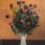 K. Castellucci, Vaso di fiori, anni cinquanta, gouache su carta, cm. 58,5x48 