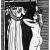 Carlo Levi,  Il vestito nuovo “Spero che mi vada bene, ma la sottana è troppo lunga” (Pennarello su carta, 435 x 320 mm) Data di pubblicazione: 23 dicembre 1947
