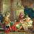Raffaele Postiglione, L’imperatore Claudio nella casa di Valerio Asiatico -  olio su tela, Galleria Vincent, Napoli