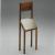 Sedia per visite brevissime (progetto 1945, realizzazione 1991), legno di noce con intarsi, sedile in alluminio, 105 x 35 x 20 cm, produzione Zanotta