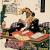 Keisai Eisen - Hisaka: Michisode di Owariya dalla serie: Gioco del Tōkaidō con cortigiane: Cinquantatré coppie a Yoshiwara , 1825 - Silografia policroma, 38,5 × 25,6 cm - Chiba City Museum of Art