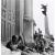 Soldati americani a Troina, nei pressi della cattedrale di Maria Santissima Assunta, dopo il 6 agosto 1943/American soldiers near the entrance of the Maria SS Assunta Cathedral, Troina, after 6 August 194